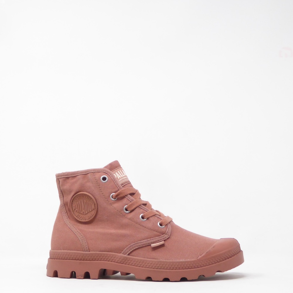 Palladium Womens Pampa Hi Boots Fall Cedar Pink Canvas Lace Up Size 8